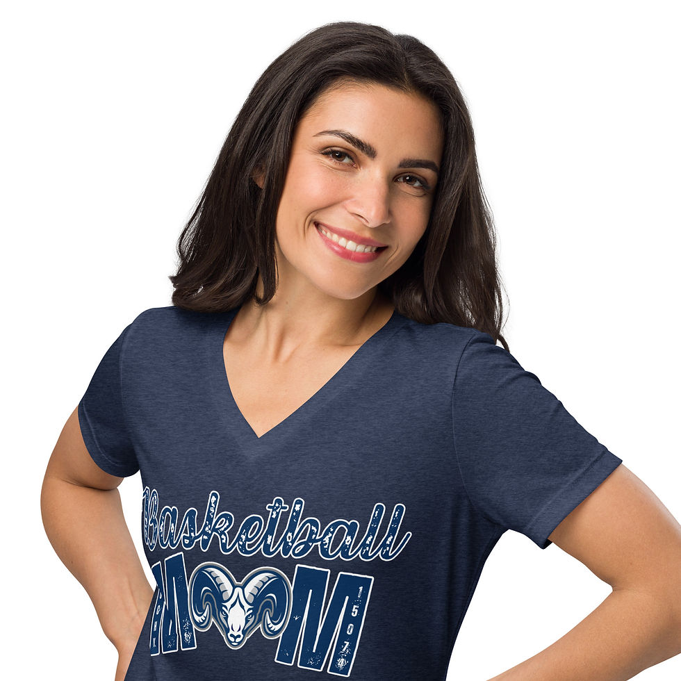 Thumbnail: Rochy Rams Mom Women’s Relaxed V-neck T-shirt