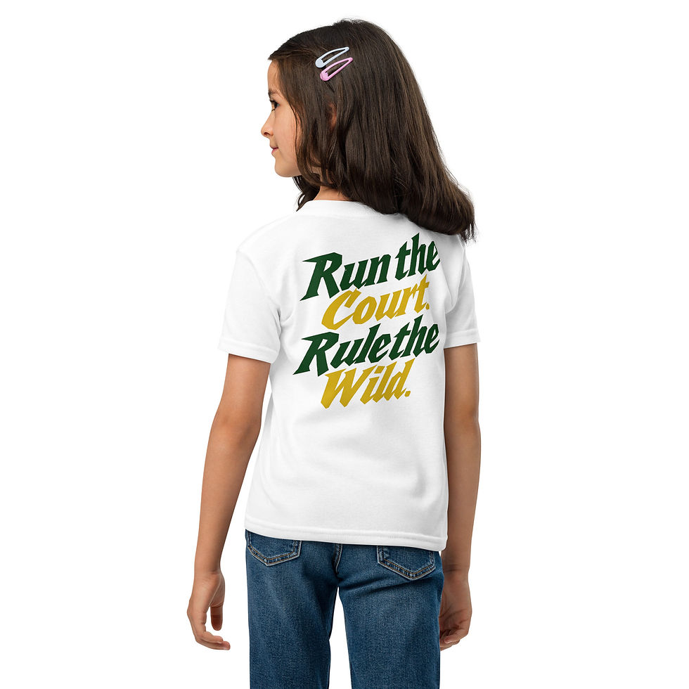 Thumbnail: "Run The Court" Lady Cougars" Youth Sports Tee | Gildan 8000B DTFlex