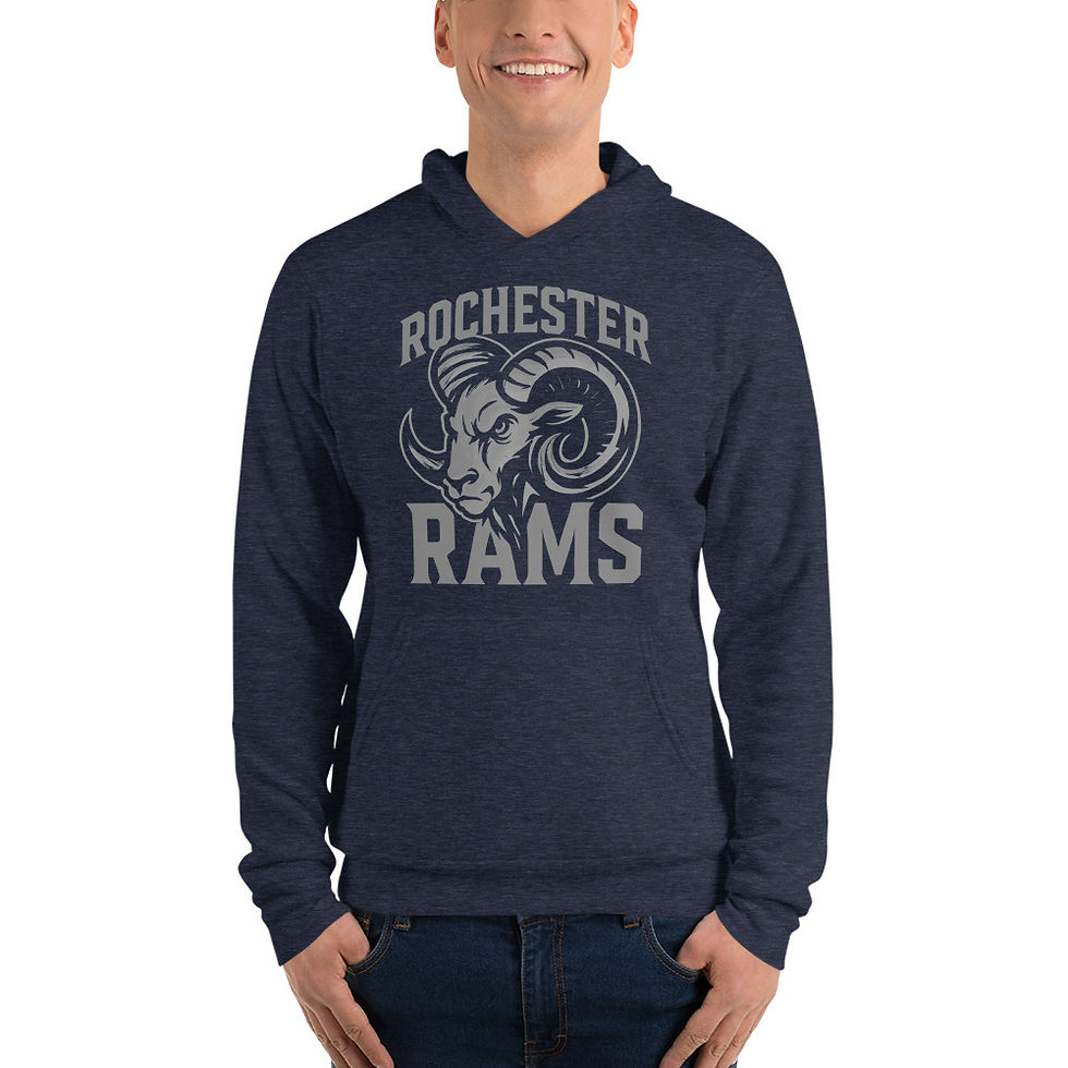 Thumbnail: Rochester Rams Funk-Mob Official Unisex Pullover Hoodie | Bella + Canvas 3719DTG