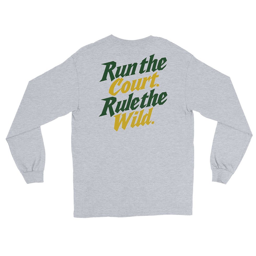 Thumbnail: "Run The Court" Lady Cougars Men's Long Sleeve Shirt | Gildan 2400 DTG