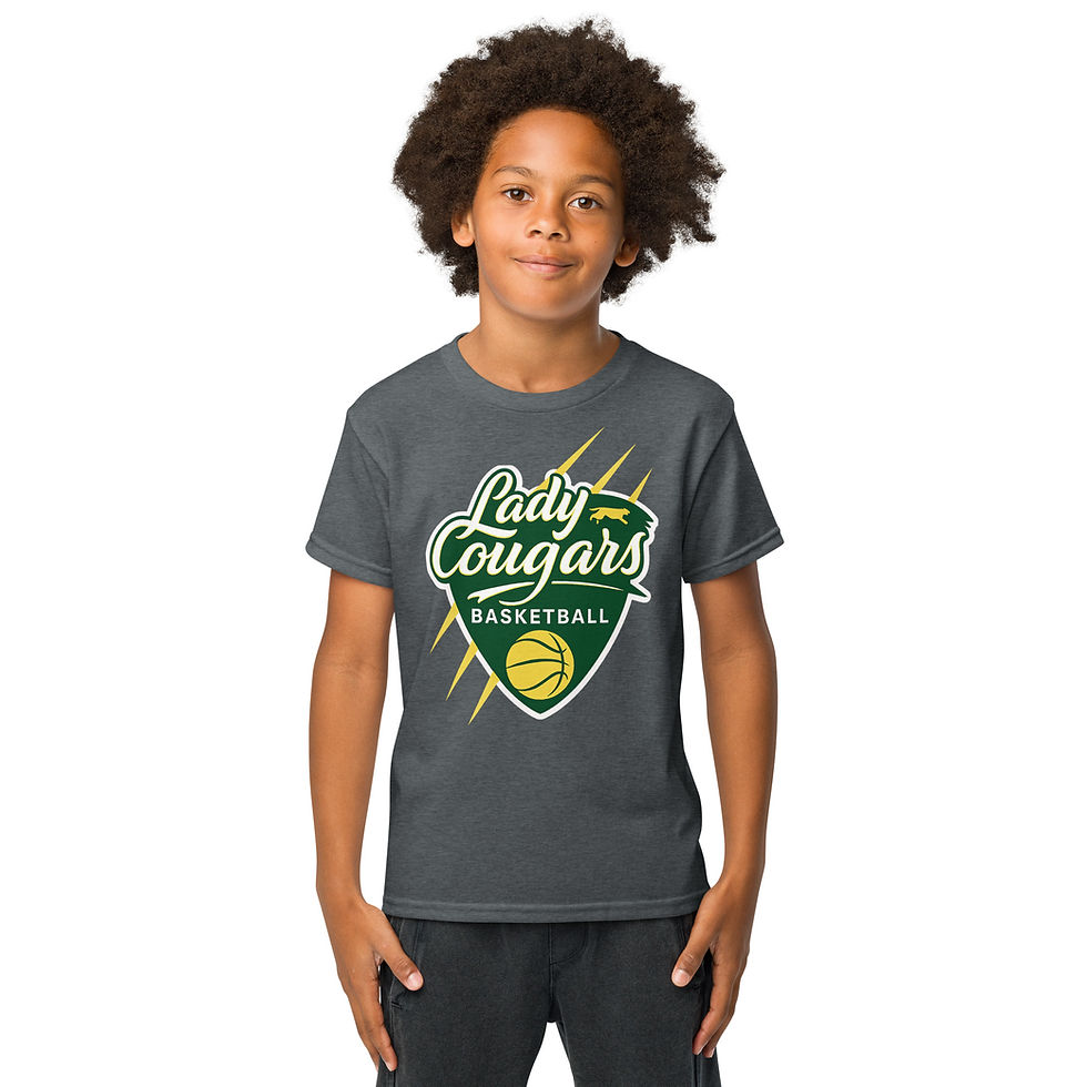 Thumbnail: Lady Cougars Basketball Youth Sports Tee | Gildan 8000B DTFlex