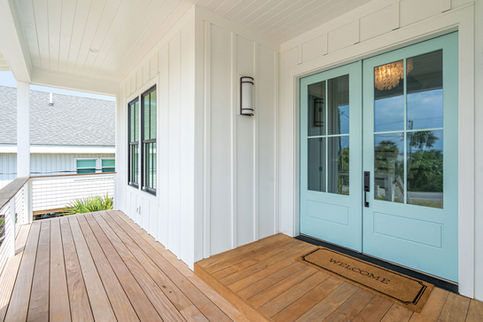 Tiffany blue double front doors