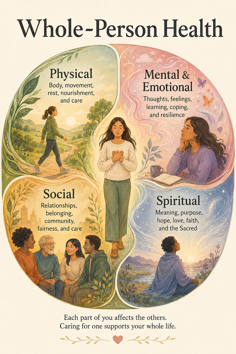 Whole-Person Health includes the many factors that affect one another