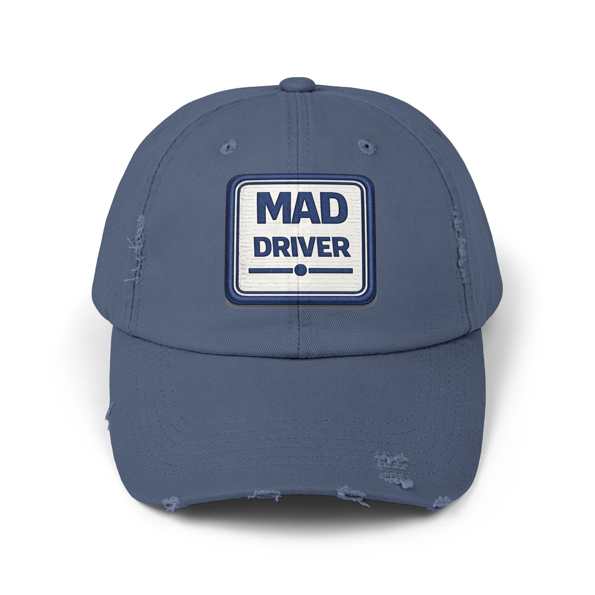 MAD DRIVER™ Distressed Cap — Vintage Patch Trucker Hat