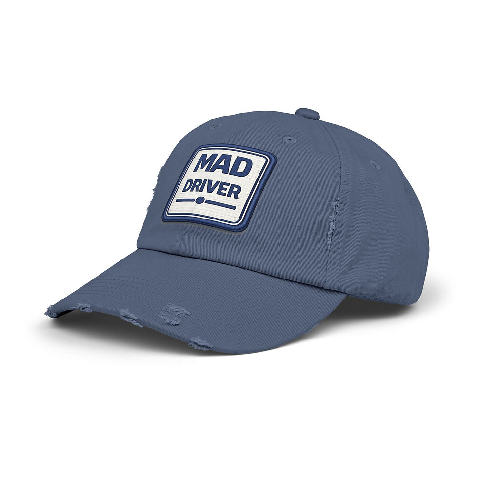 Thumbnail: MAD DRIVER™ Distressed Cap — Vintage Patch Trucker Hat