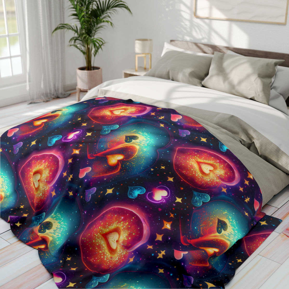 Hearts Among the Stars Arctic Fleece Blanket