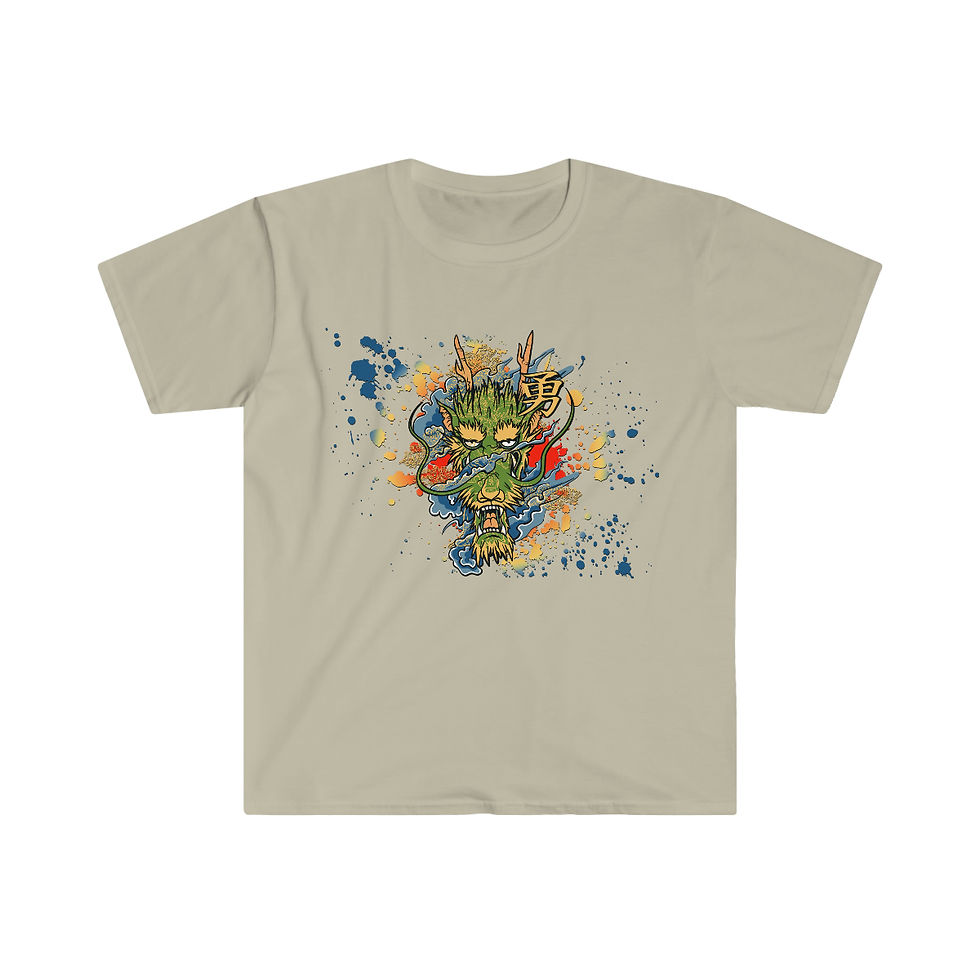 Thumbnail: "Splash Dragon" Unisex Softstyle T-Shirt