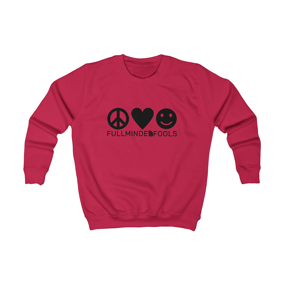 Thumbnail: Peace, Love, and Happiness Kids Sweatshirt