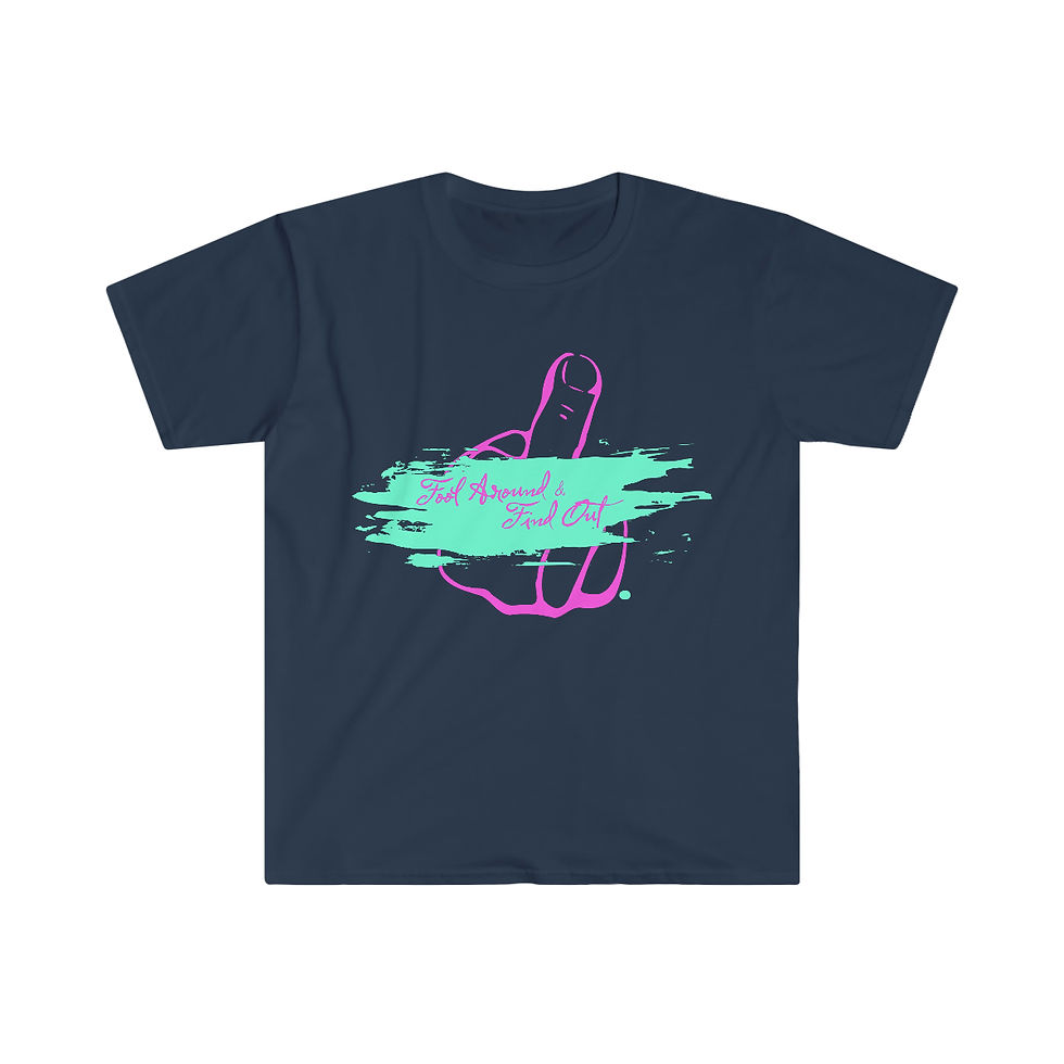 Thumbnail: Fool Around & Find Out Pink and Blue Graphic Unisex Softstyle T-Shirt