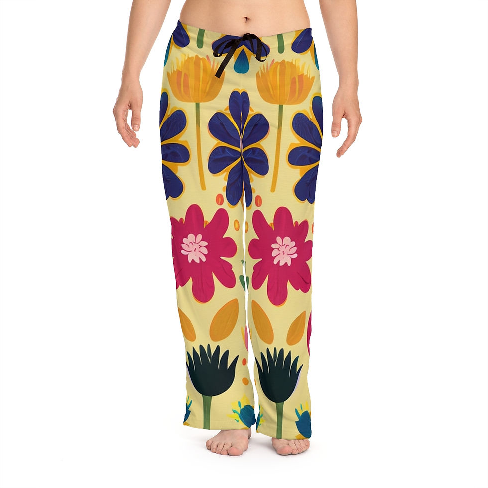 Thumbnail: Sepia Florals Women's Pajama Pants (AOP)