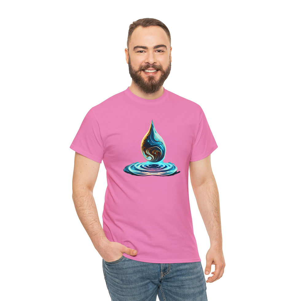 Thumbnail: Aqua Drop Elemental Alignment Unisex Heavy Cotton Tee