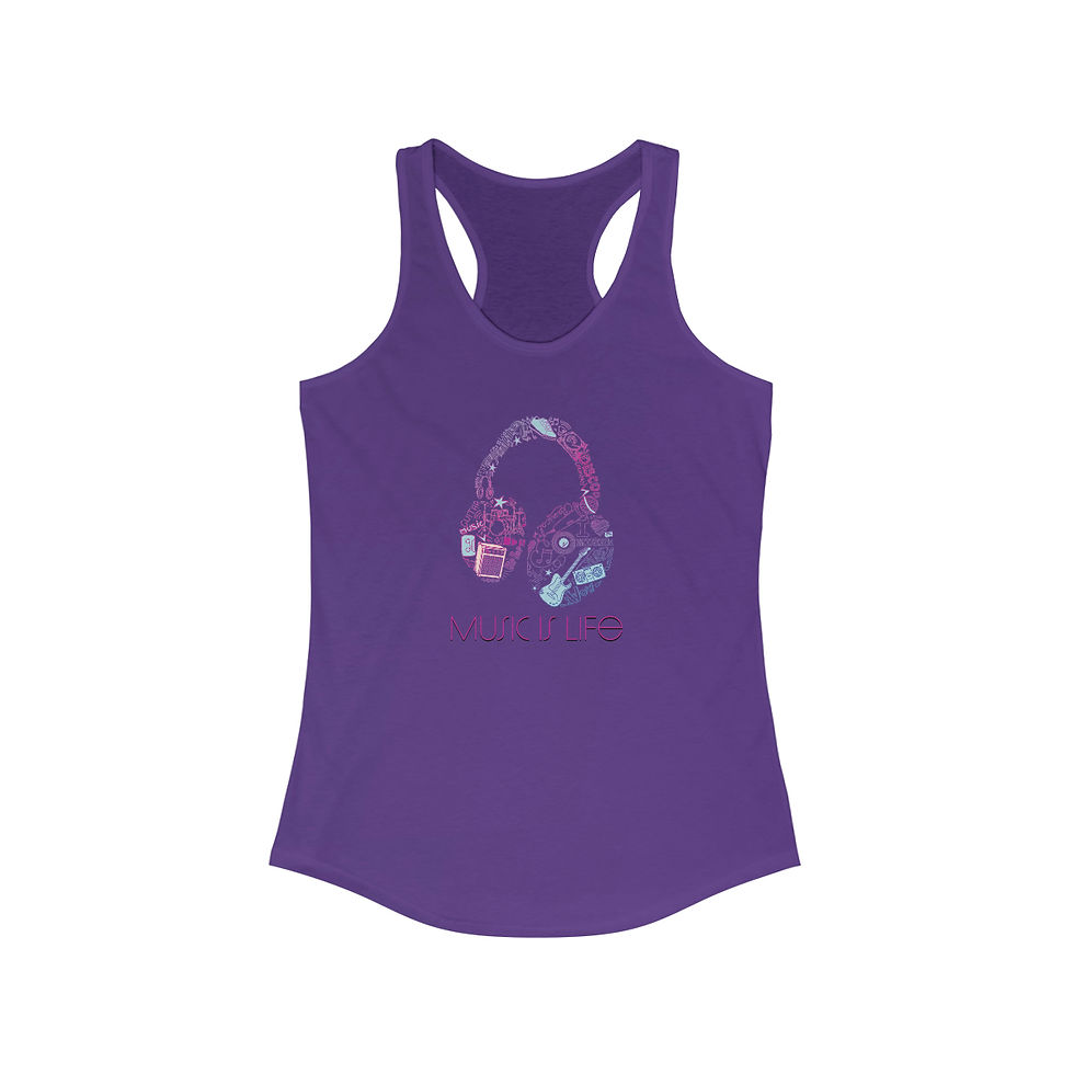 Thumbnail: Music is Life Women's Ideal Racerback Tank