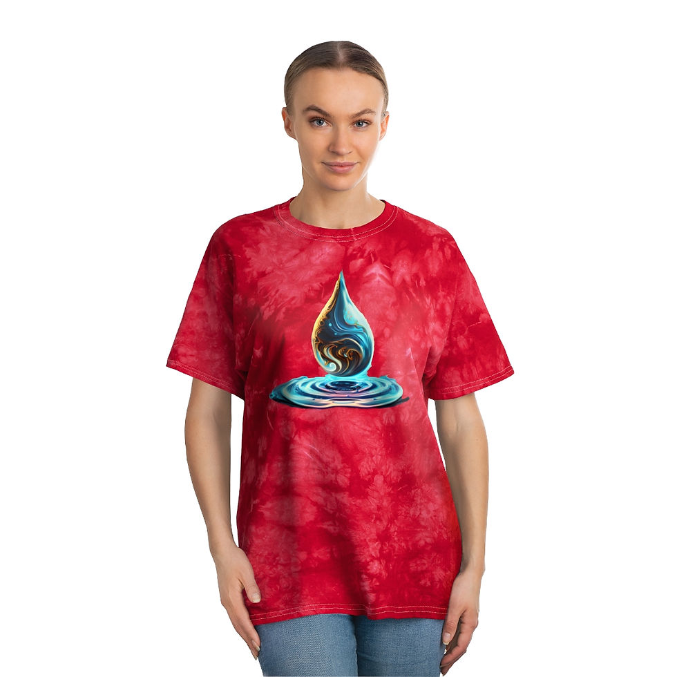 Thumbnail: Aqua Drop Elemental Alignment Tie-Dye Tee, Crystal