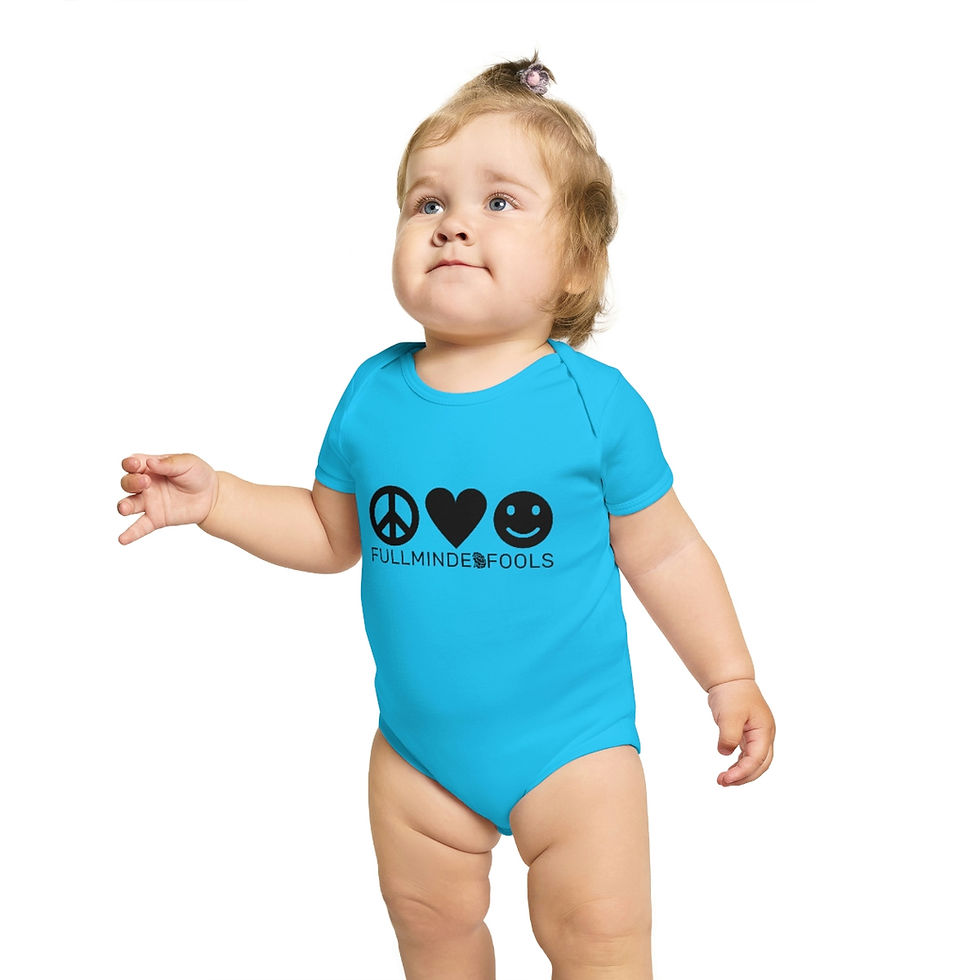 Thumbnail: Peace, Love, and Happiness Short Sleeve Baby Bodysuit