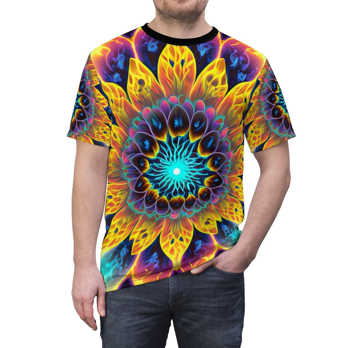 Surging of the Sunflower Unisex Cut & Sew Tee (AOP)