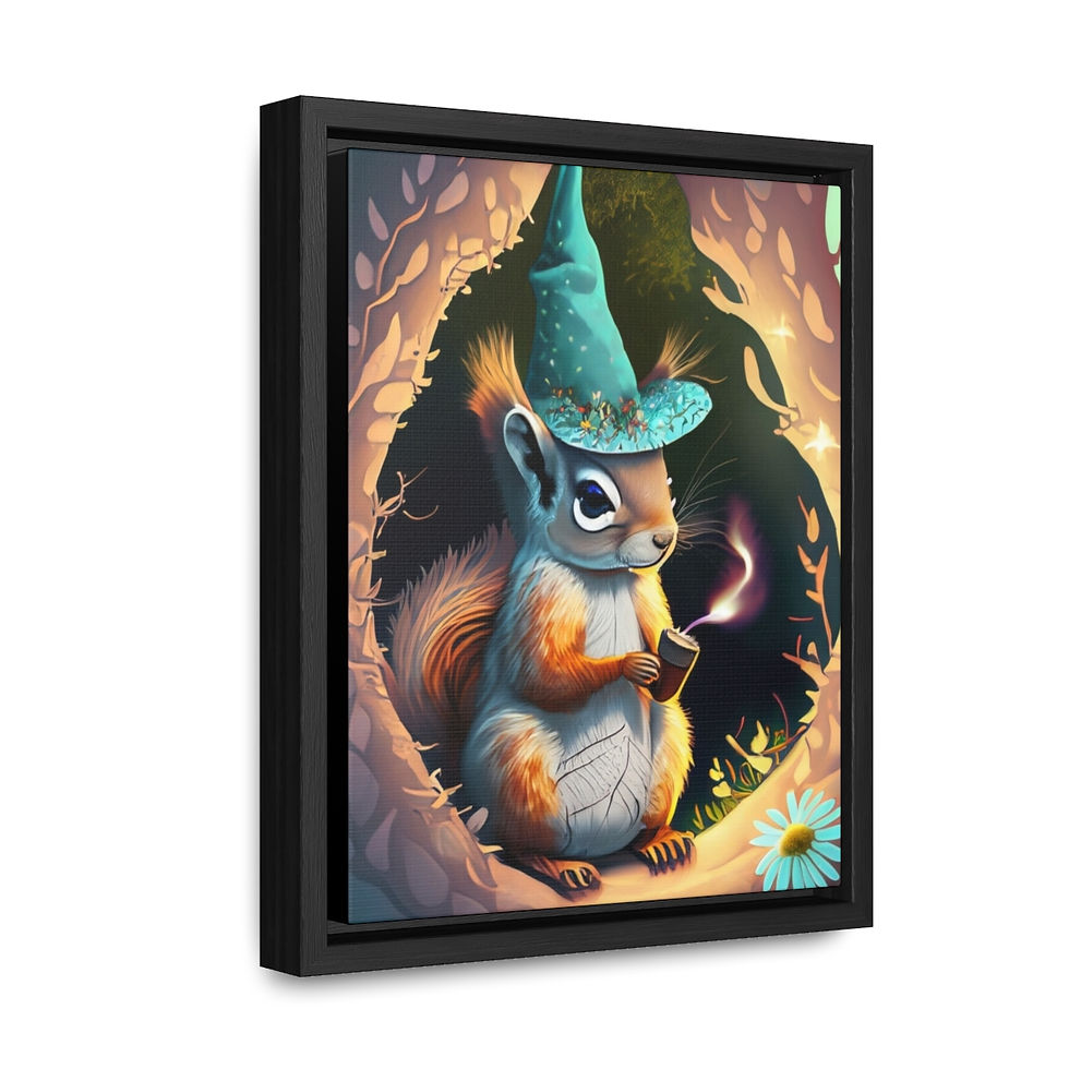 Thumbnail: Smudges thee Squirrel Gallery Canvas Wraps, Vertical Frame