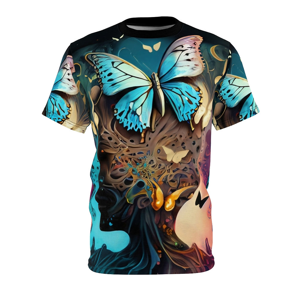 Thumbnail: Stages of Shedding Unisex Cut & Sew Tee (AOP)