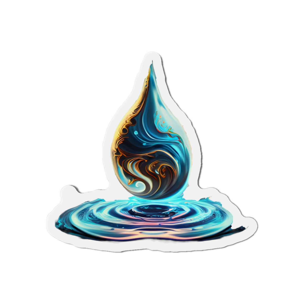 Aqua Drop Die-Cut Magnets