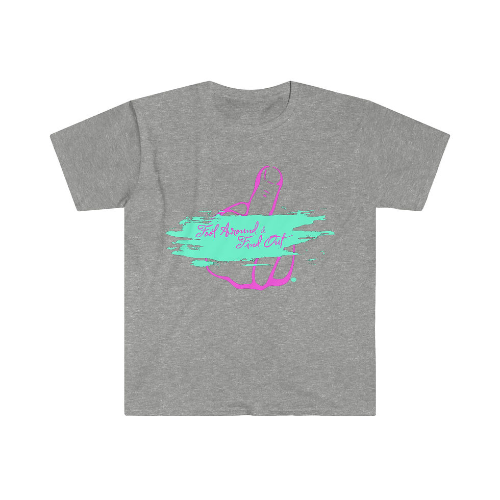 Thumbnail: Fool Around & Find Out Pink and Blue Graphic Unisex Softstyle T-Shirt