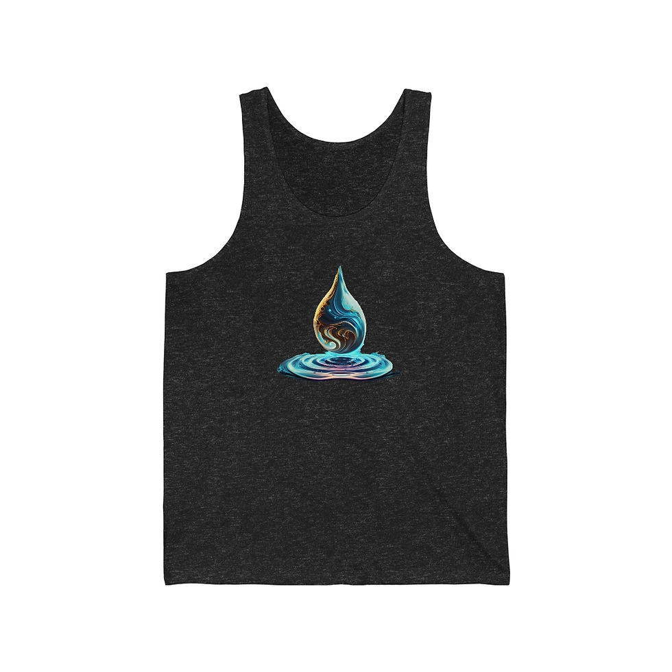 Thumbnail: Aqua Drop Elemental Alignment Unisex Jersey Tank