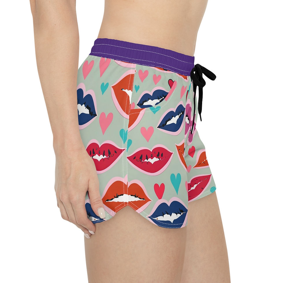 Thumbnail: Lingering Lips Women's Casual Shorts (AOP)