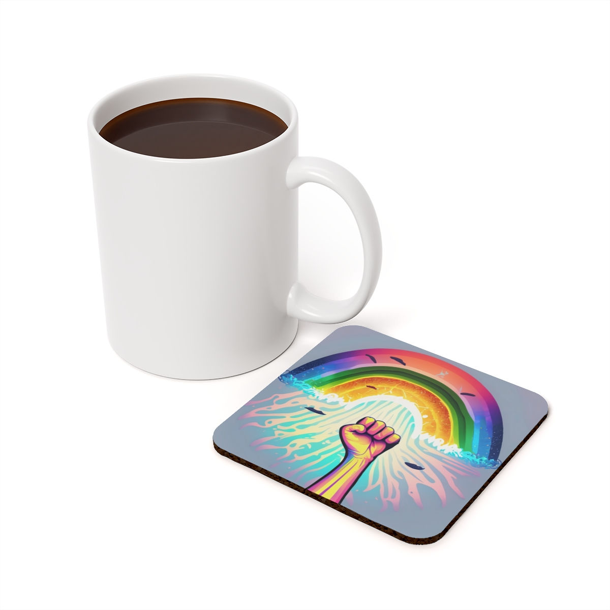 Rising Pride Cork Back Coaster