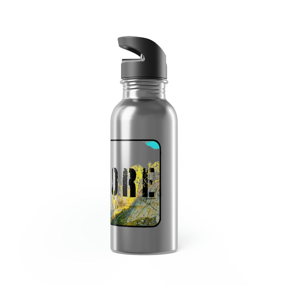 Thumbnail: "Explore" Fools Graphic Stainless Steel Water Bottle With Straw, 20oz