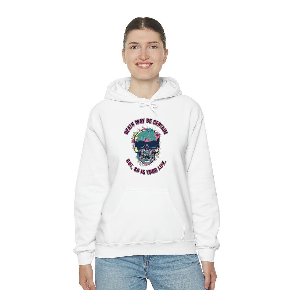 Thumbnail: Life is Certain Unisex Heavy Blend™ Hooded Sweatshirt