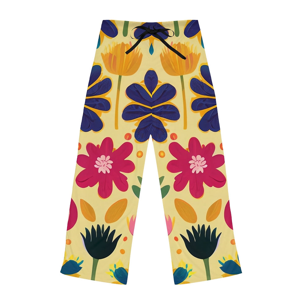 Thumbnail: Sepia Florals Women's Pajama Pants (AOP)