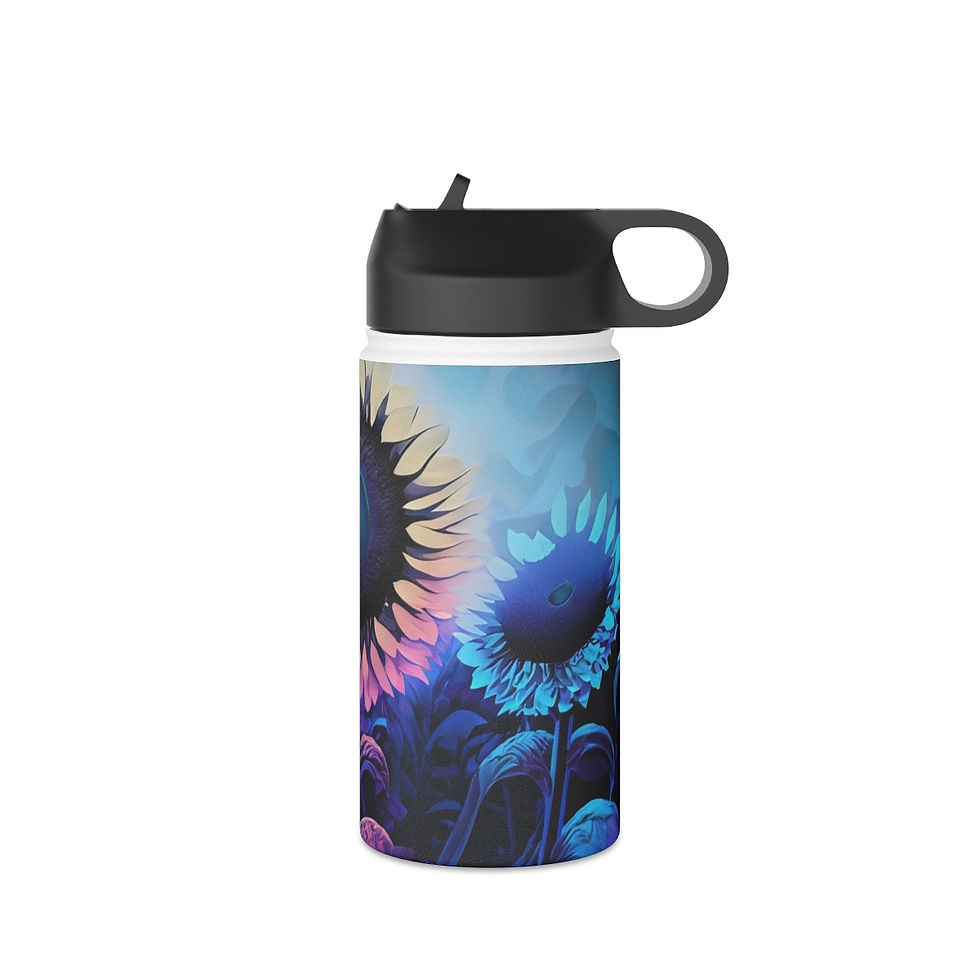 Thumbnail: Sunflower Dusk Stainless Steel Water Bottle, Standard Lid