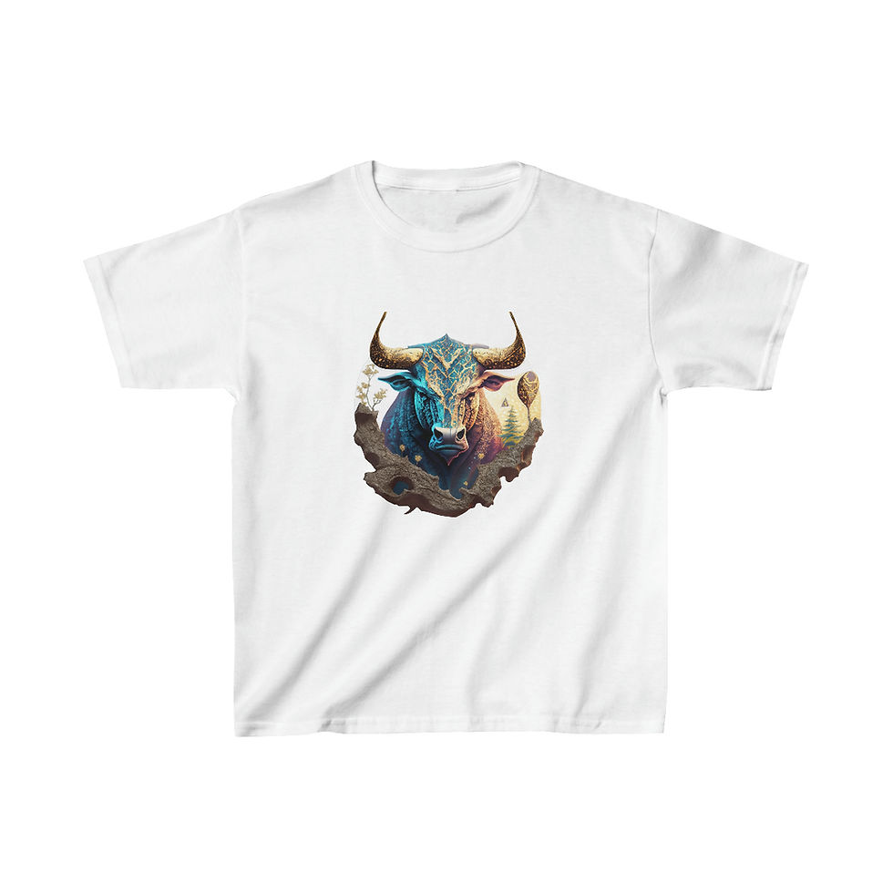 Thumbnail: Bold Bull (Taurus) Kids Heavy Cotton™ Tee
