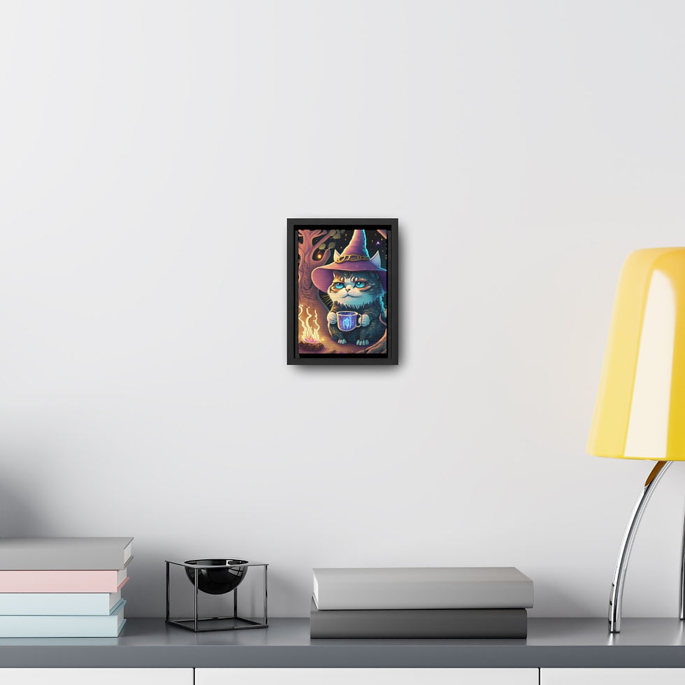 Thumbnail: Meowgic Nights Gallery Canvas Wraps, Vertical Frame
