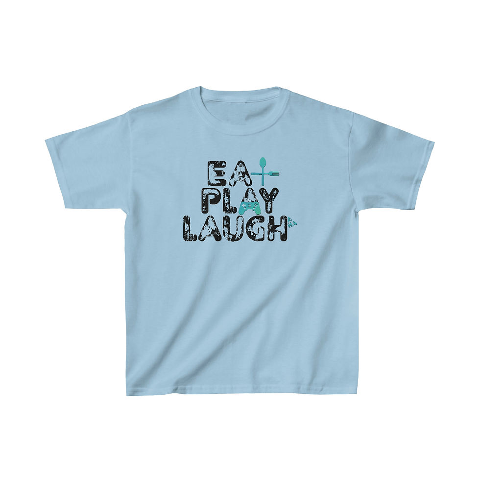 Thumbnail: "Eat, Play, Laugh" Kids Heavy Cotton™ Tee