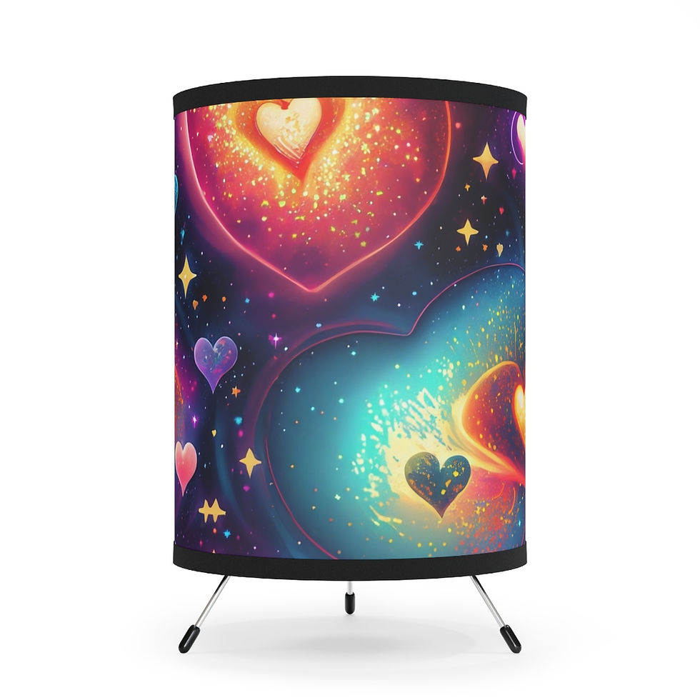 Thumbnail: Hearts Among the Stars Tripod Lamp with High-Res Printed Shade, US\CA plug