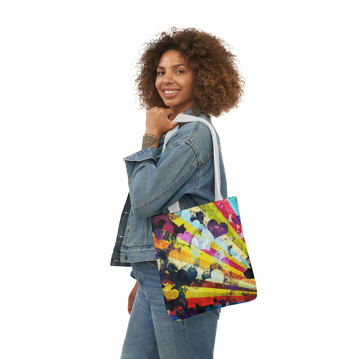 "Universal Love" Fools Graphic AOP Polyester Canvas Tote Bag