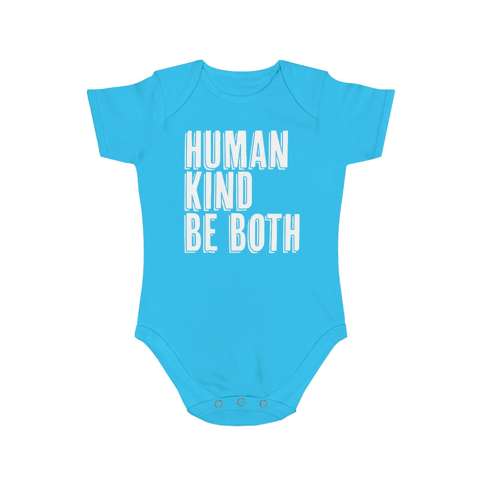 Thumbnail: Human, Kind, Be Both Short Sleeve Baby Bodysuit