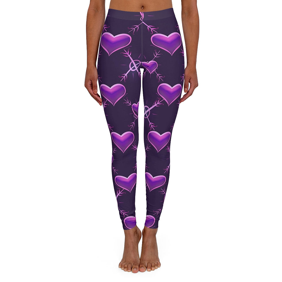 Thumbnail: Love Marks the Spot Women's Spandex Leggings (AOP)