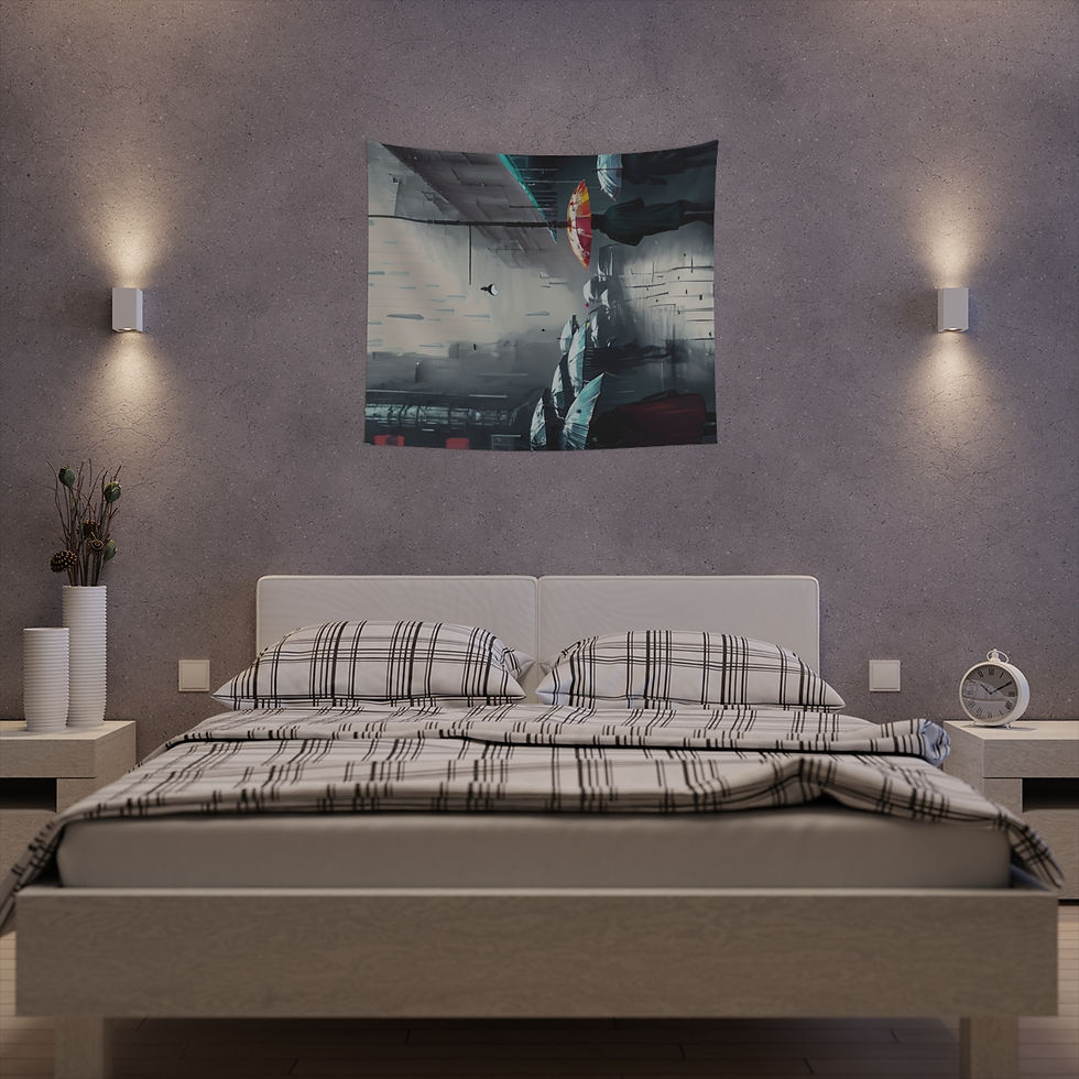 Thumbnail: Rainy Strays Printed Wall Tapestry