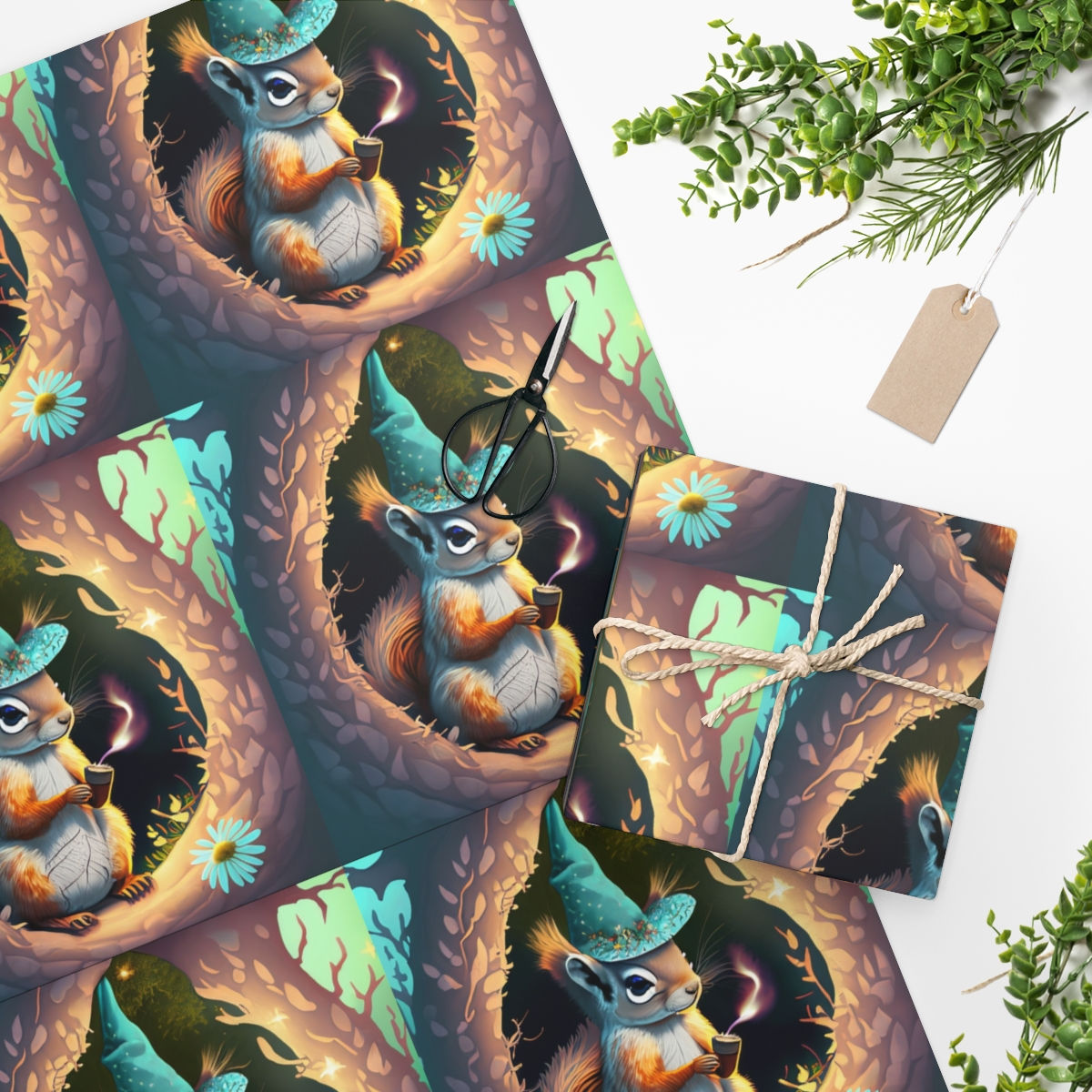 Smudges thee Squirrel Wrapping Paper 