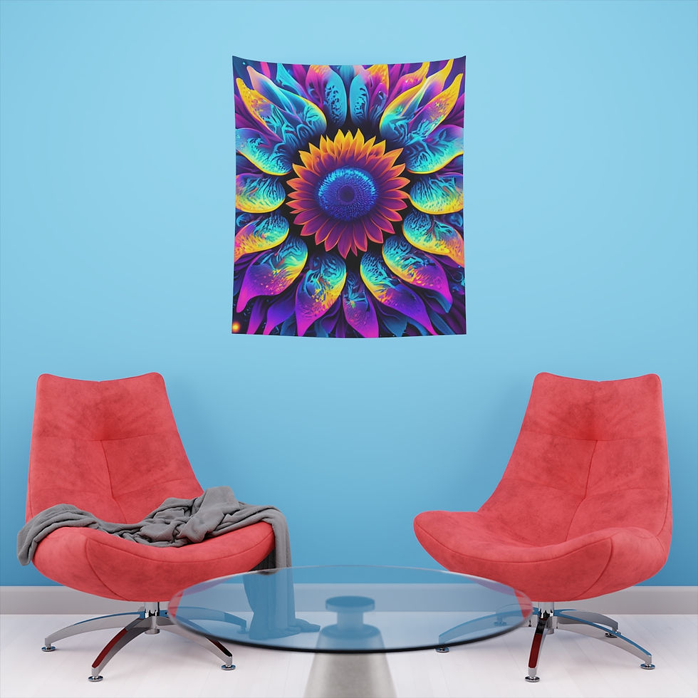 Thumbnail: Psychedelic Sunflower Printed Wall Tapestry