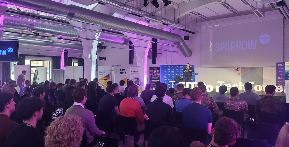 Marios Stavrou presenting the Sparrow project