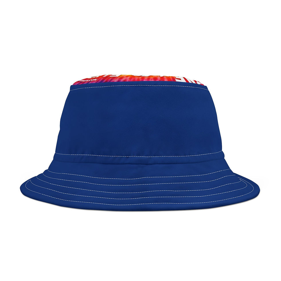 Thumbnail: Blue Tie-Dye Trim Bucket Hat — Casual Summer Sun Hat