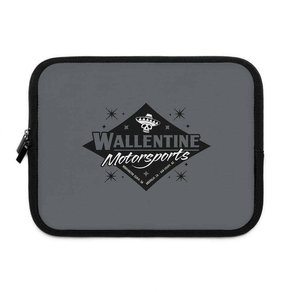 Thumbnail: Motorsports Laptop Sleeve — "Wallentine Motorsports" Vintage Racing Logo