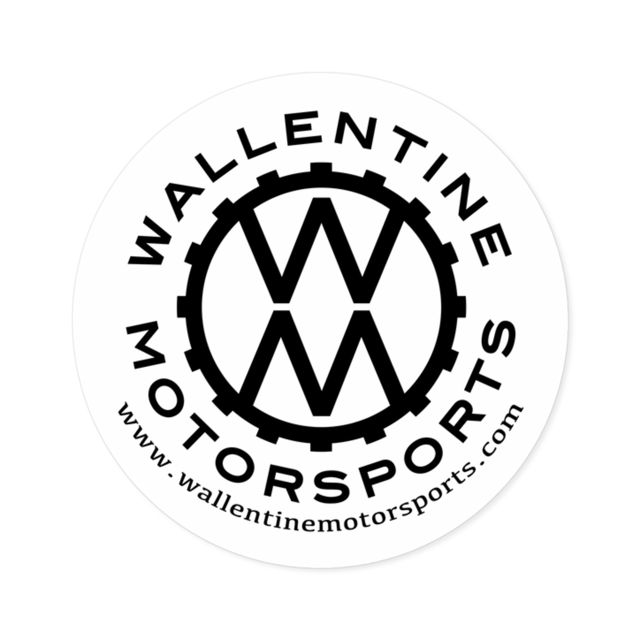 Wallentine Motorsports Round Logo Sticker — Indoor/Outdoor Vinyl