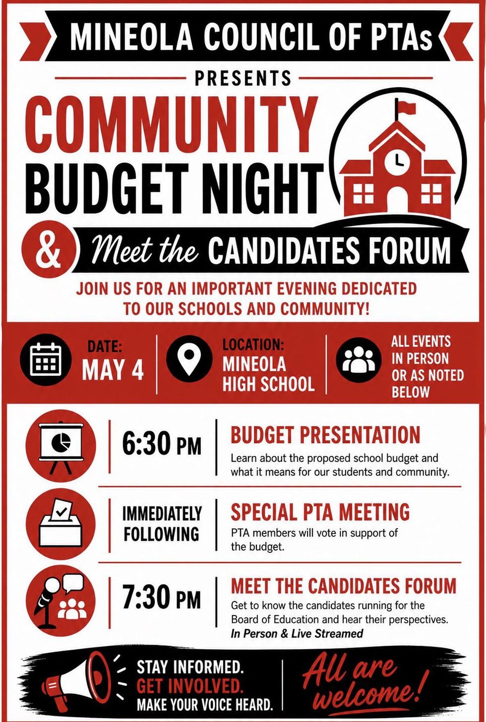 Community Budget Night & Meet the Candidates Forum