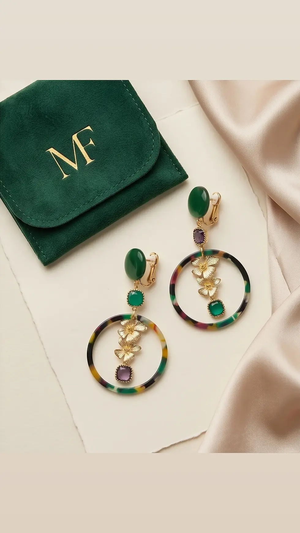 Miniature : boucle d'oreille clip femme sans perçage Orsina