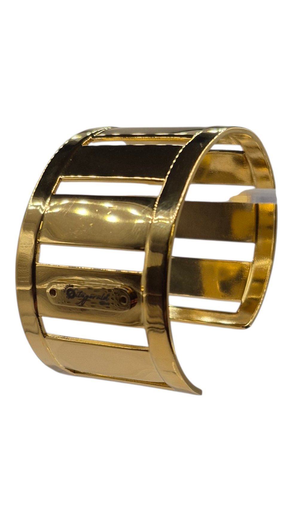 Thumbnail: Bracelet manchette Eléonore avec tissu interchangeable - Maison Fitzgerald