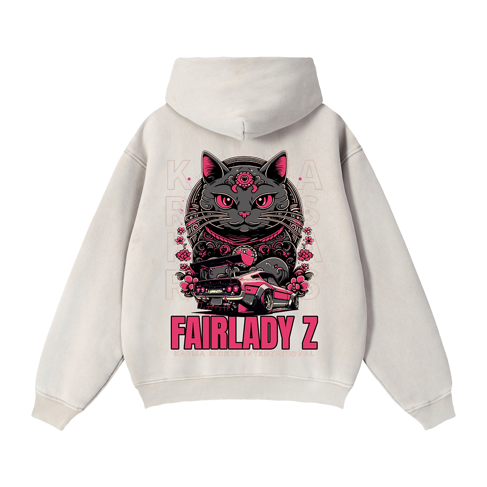 Thumbnail: Karma Riders Lucky Cat Zip Fleece Hoodie