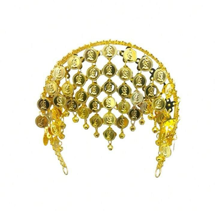 Miniatura: TIARA TESTEIRA DOURADA COM MOEDAS DANÇA DO VENTRE/ CIGANA/ INDIANA