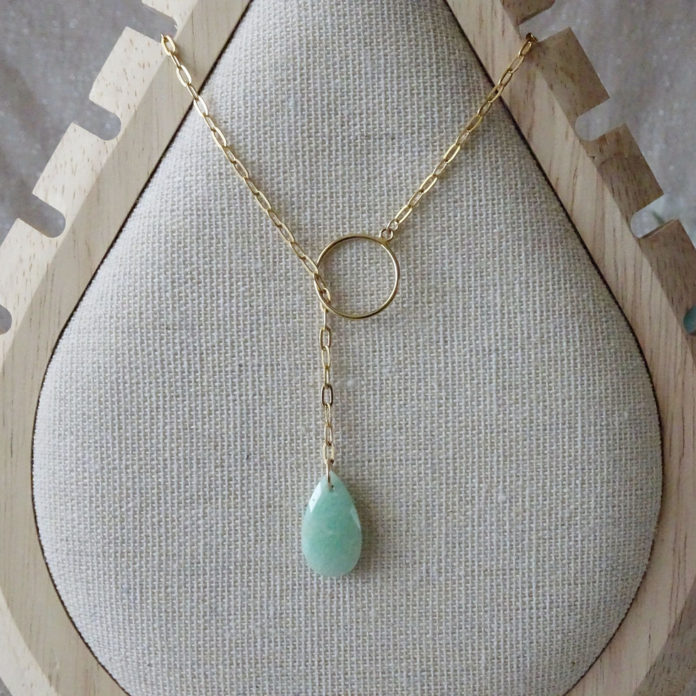 Miniature : Collier AUDACE plaqué or / Amazonite